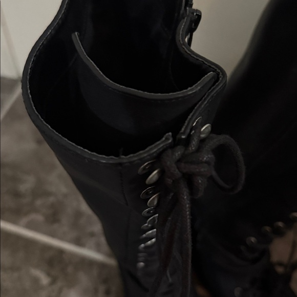 Target Black Lace-Up Tall Boots - Picture 7 of 7